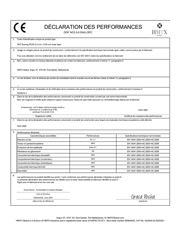 Déclaration de performance