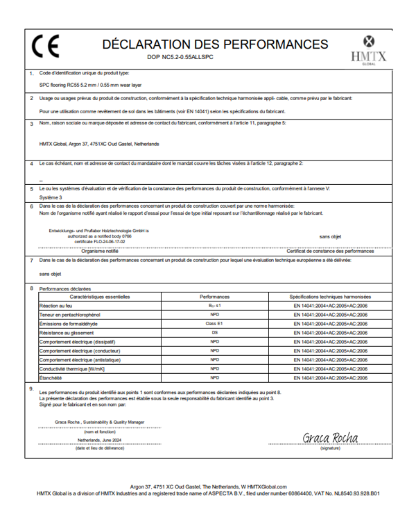 DECLARATION OF PERFORMANCE