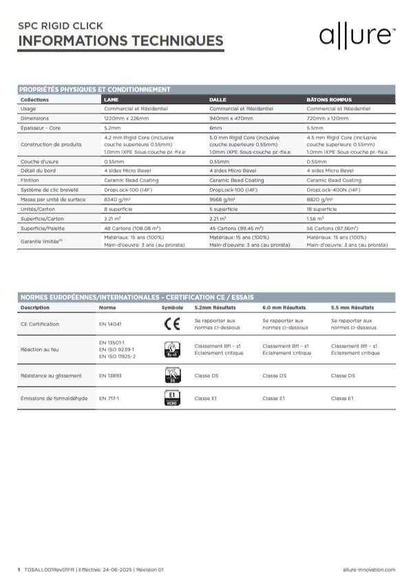 Informations techniques